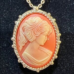 Vintage cameo necklace / brooch by Sarah Coventry